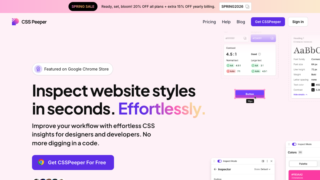 CSS Peeper Chrome extension