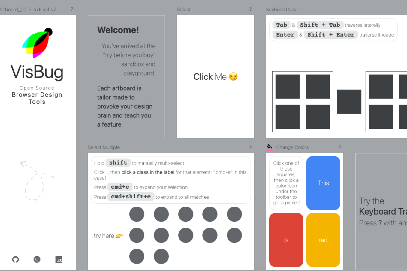 VisBug Chrome extension