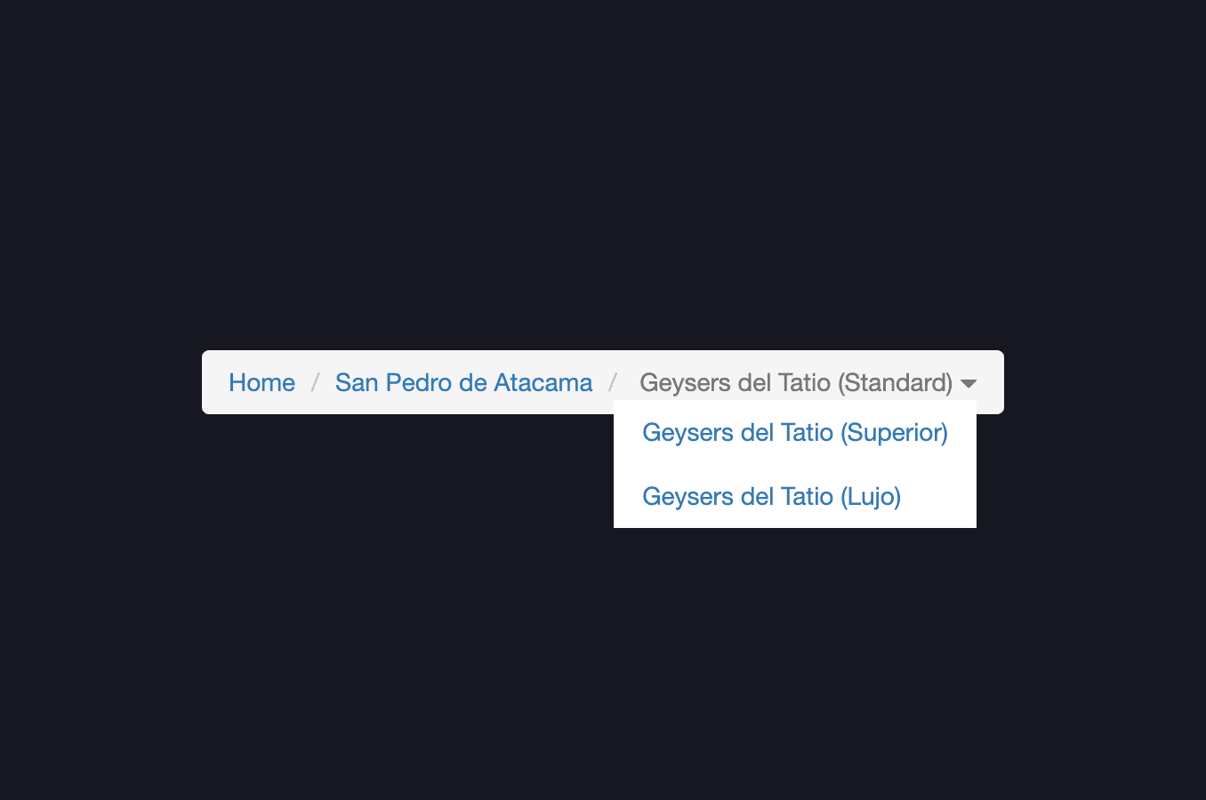 Breadcrumb with dropdown navigation