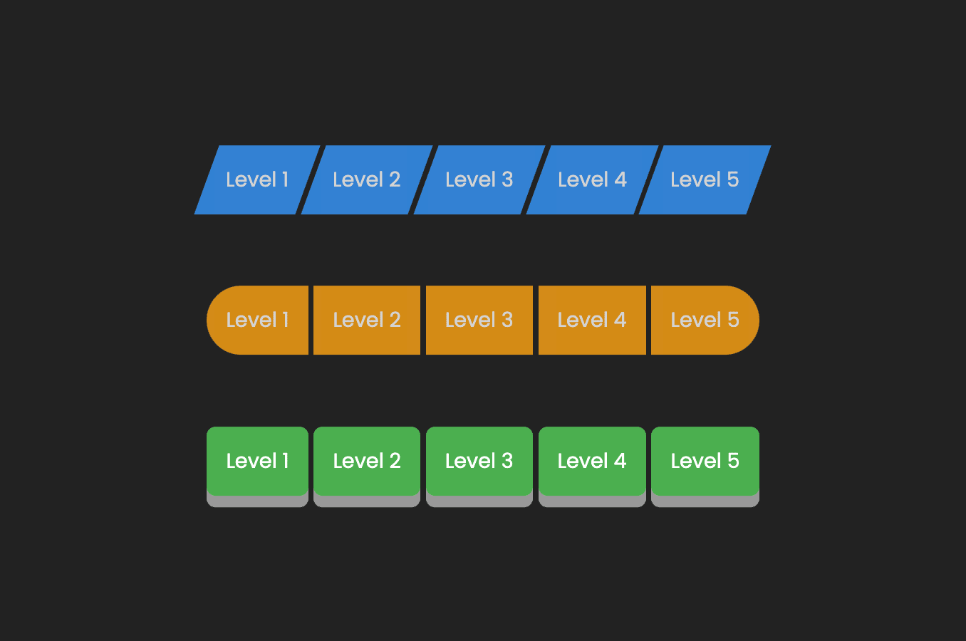 Skewed and border-radius breadcrumb designs