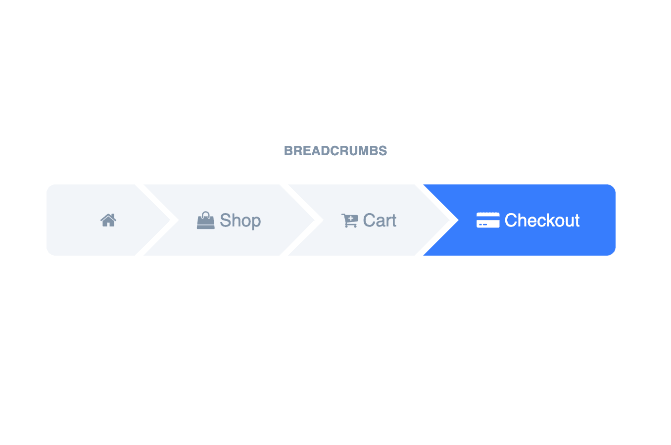 Checkout breadcrumb with icons