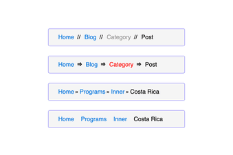 Different breadcrumb separators CodePen