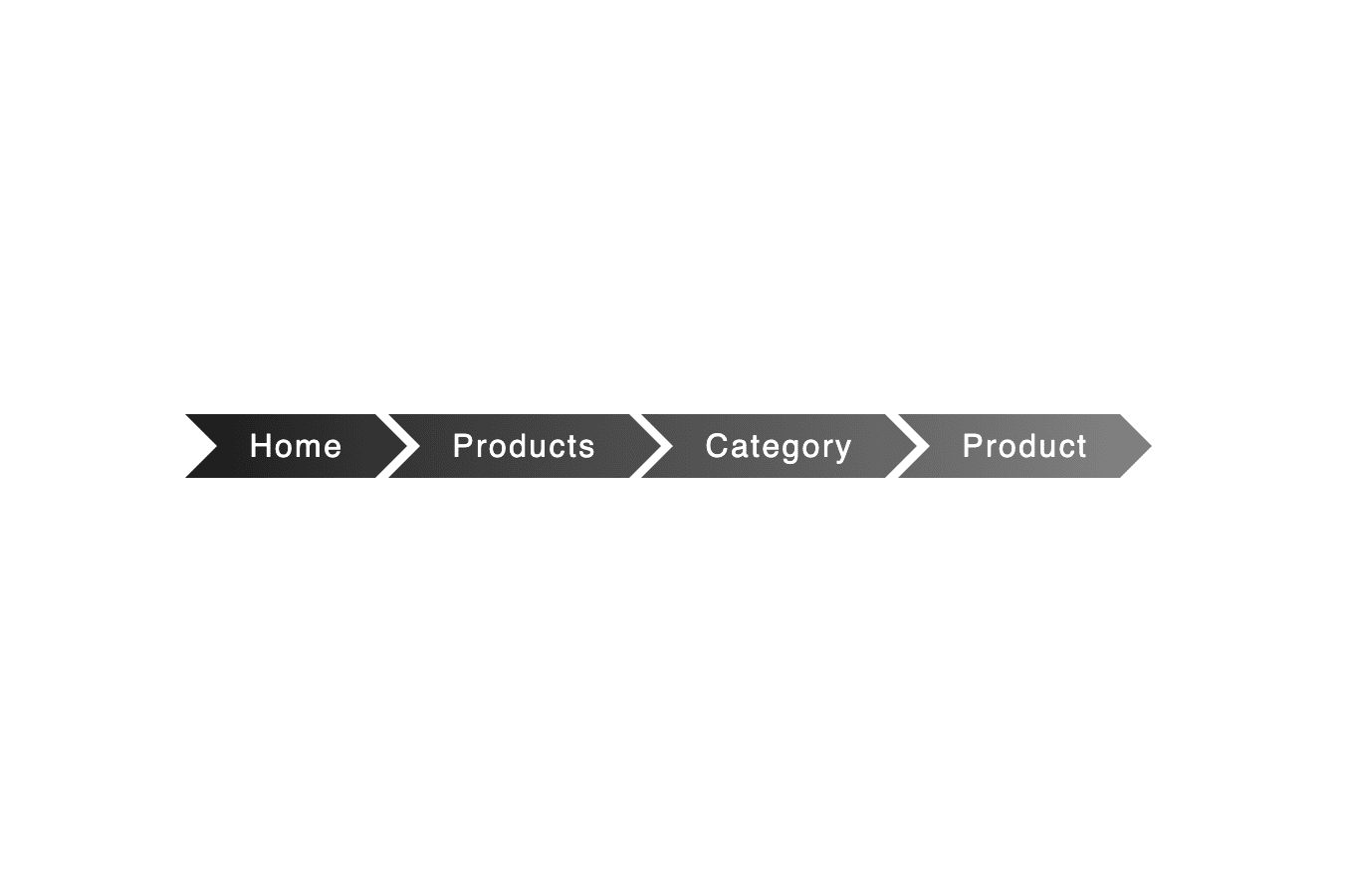 Gradient arrow-shaped breadcrumb