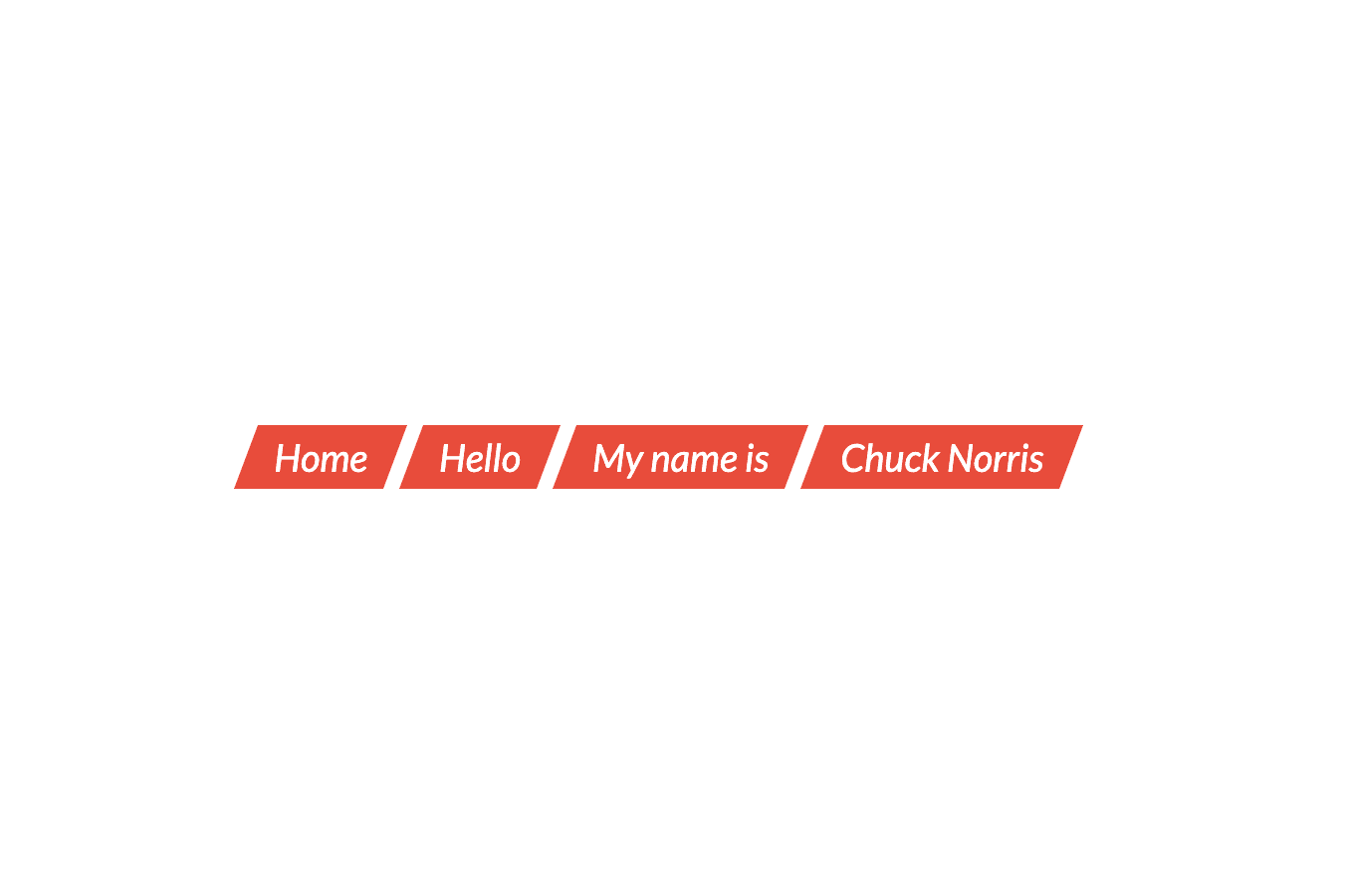 Sharpened slanted breadcrumb with hover effect