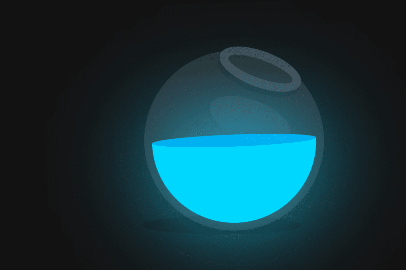 3D Glowing liquid in bottle code snippet CodePen