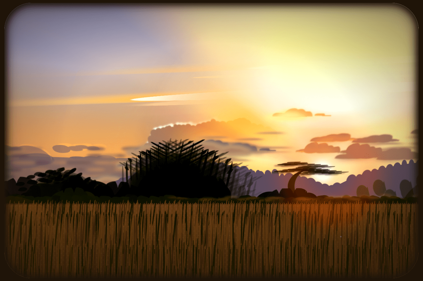 Detailed CSS sunset illustration