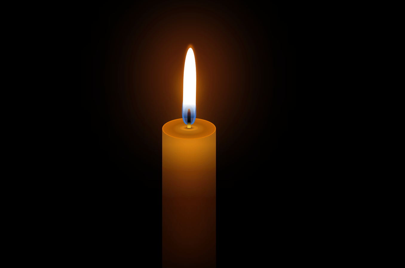 Realistic HTML and CSS candle illustration