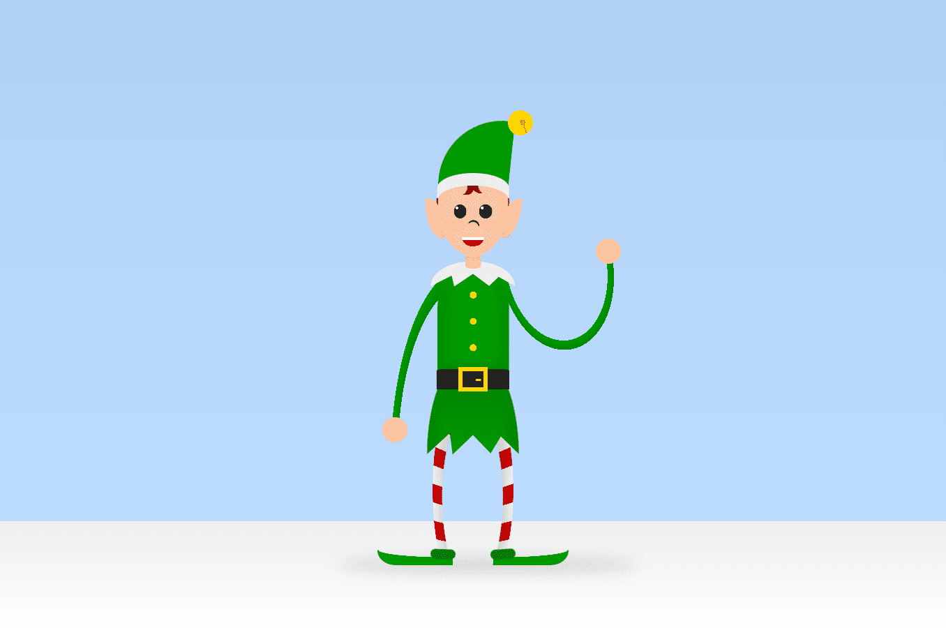 Christmas elm illustration made with CSS gradients, masks, and clip-path