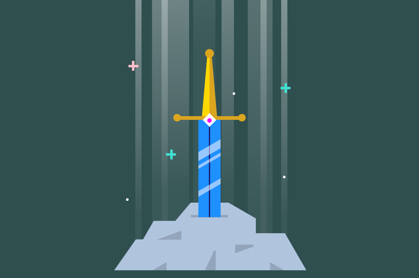 CSS single div sword in stone illustration