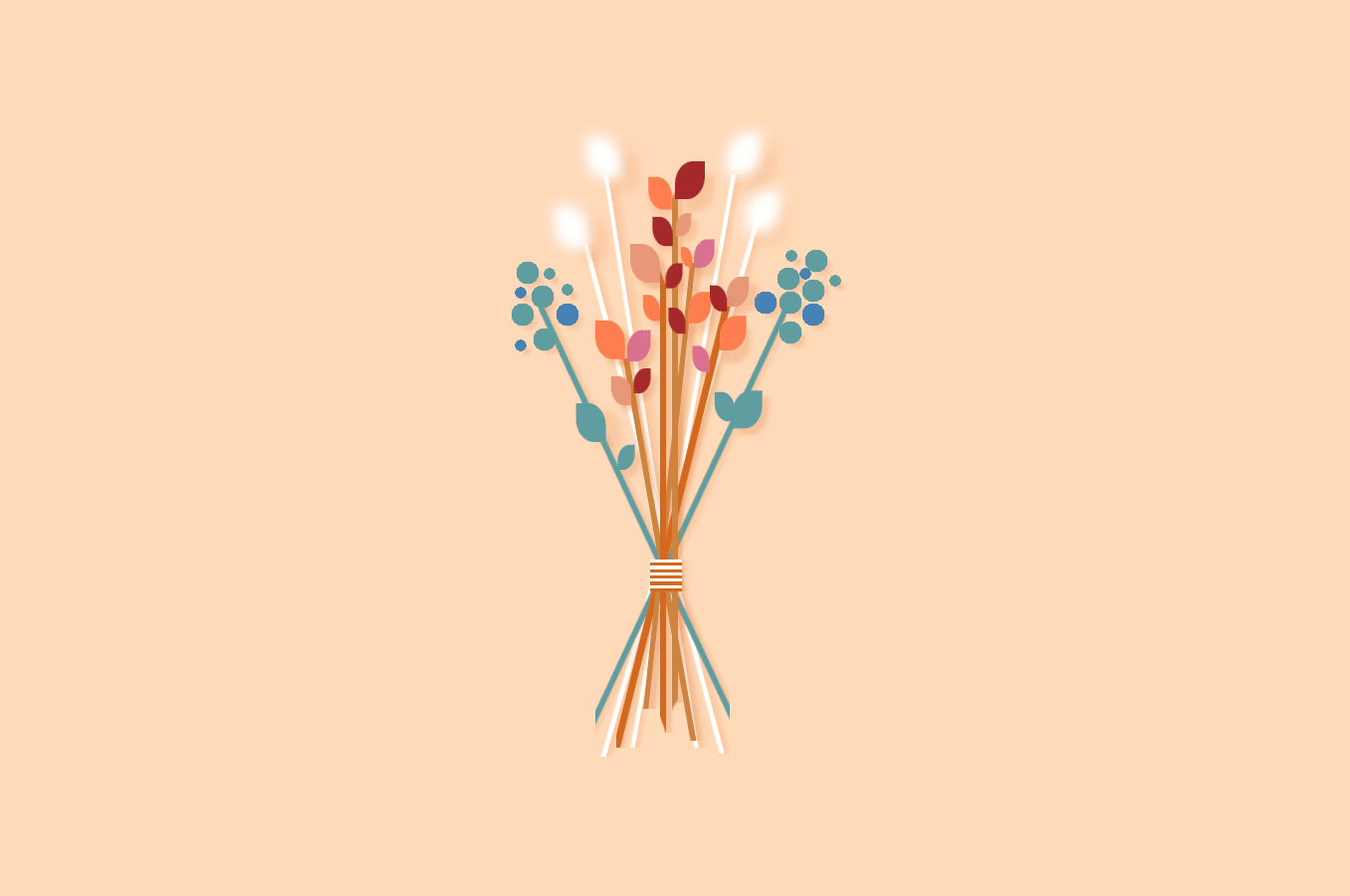 Elegant CSS dried flowers illustration