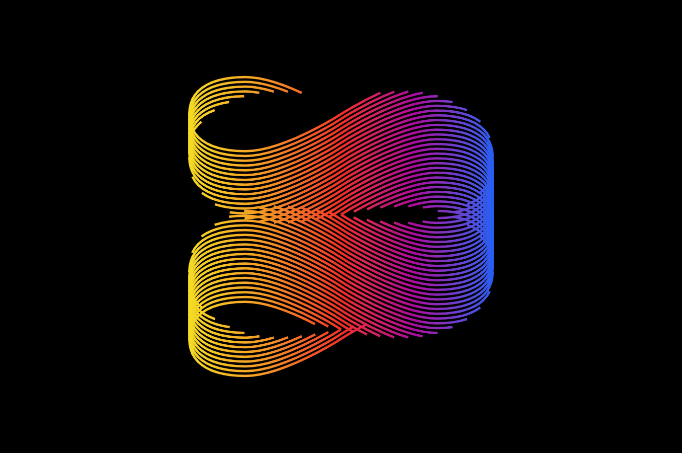 Colorful curved illustration with infinite animation made with HTML and CSS