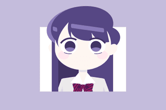 Komi-san CSS Illustration code snippet CodePen