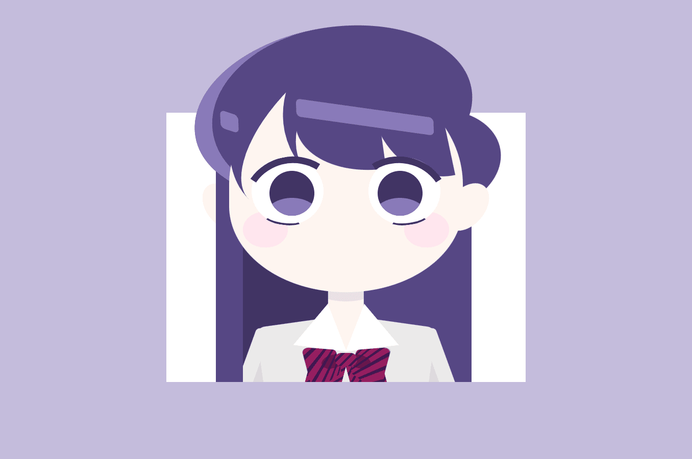 CSS illustration of anime character Komi with multiple hover effects