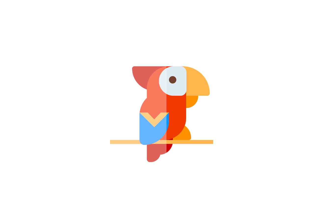 CSS illustration of a parrot
