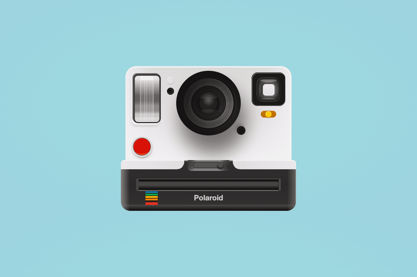 Realistic CSS Polaroid camera illustration