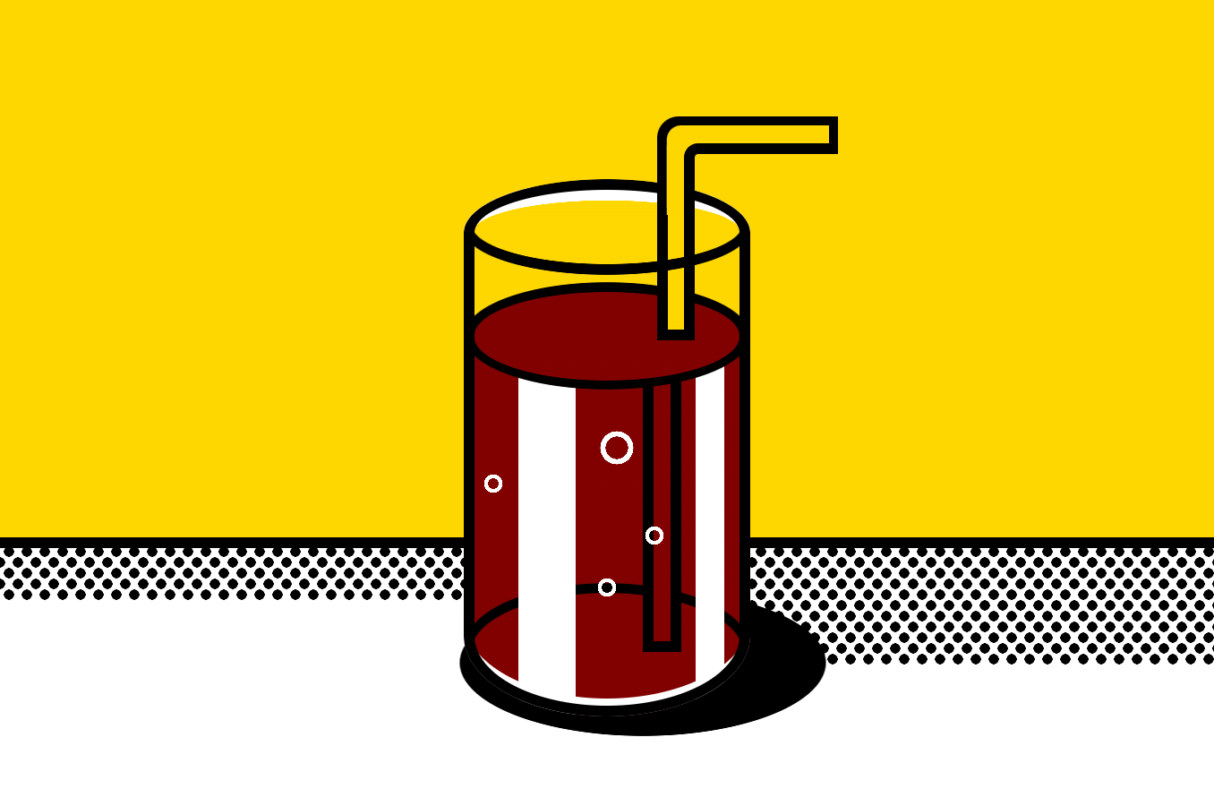 CSS pop art-styled glass illustration