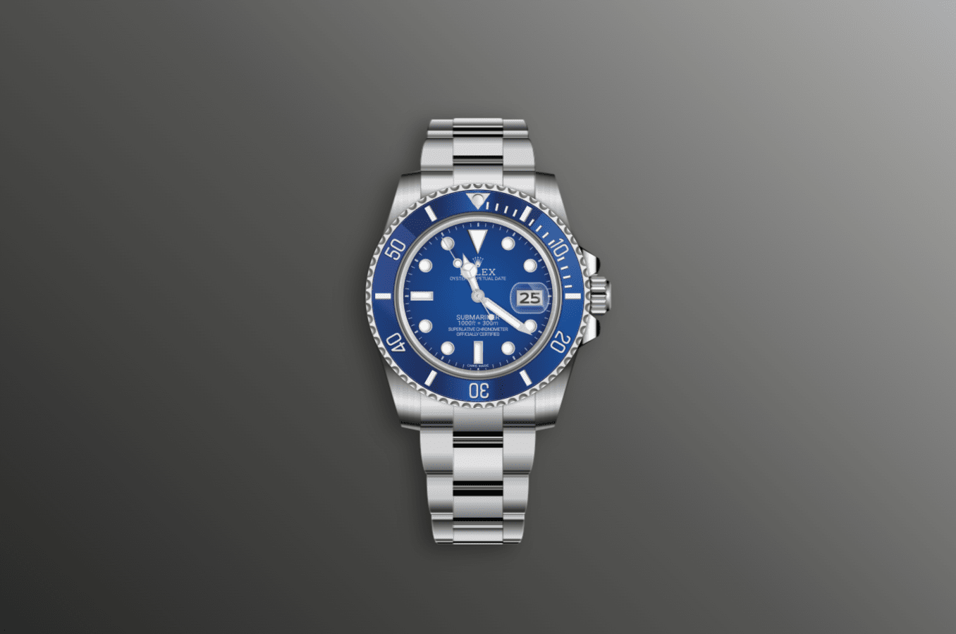CSS illustration of a functional Rolex watch