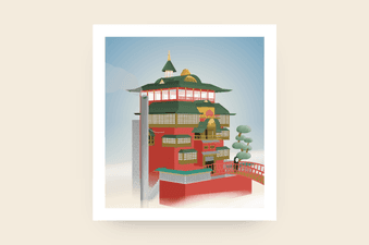 Spirited Away Bathhouse (Aburaya) - 3D CSS illustration