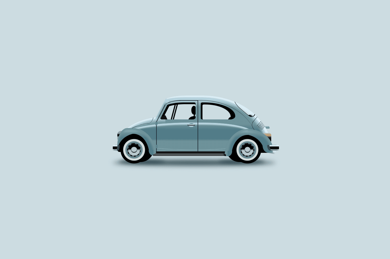 CSS illustration of vintage VW Bug