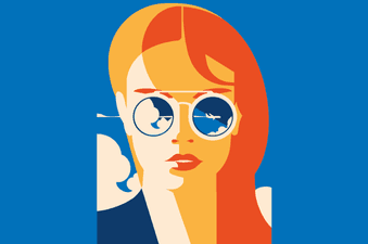 Woman with sunglasses code fragment