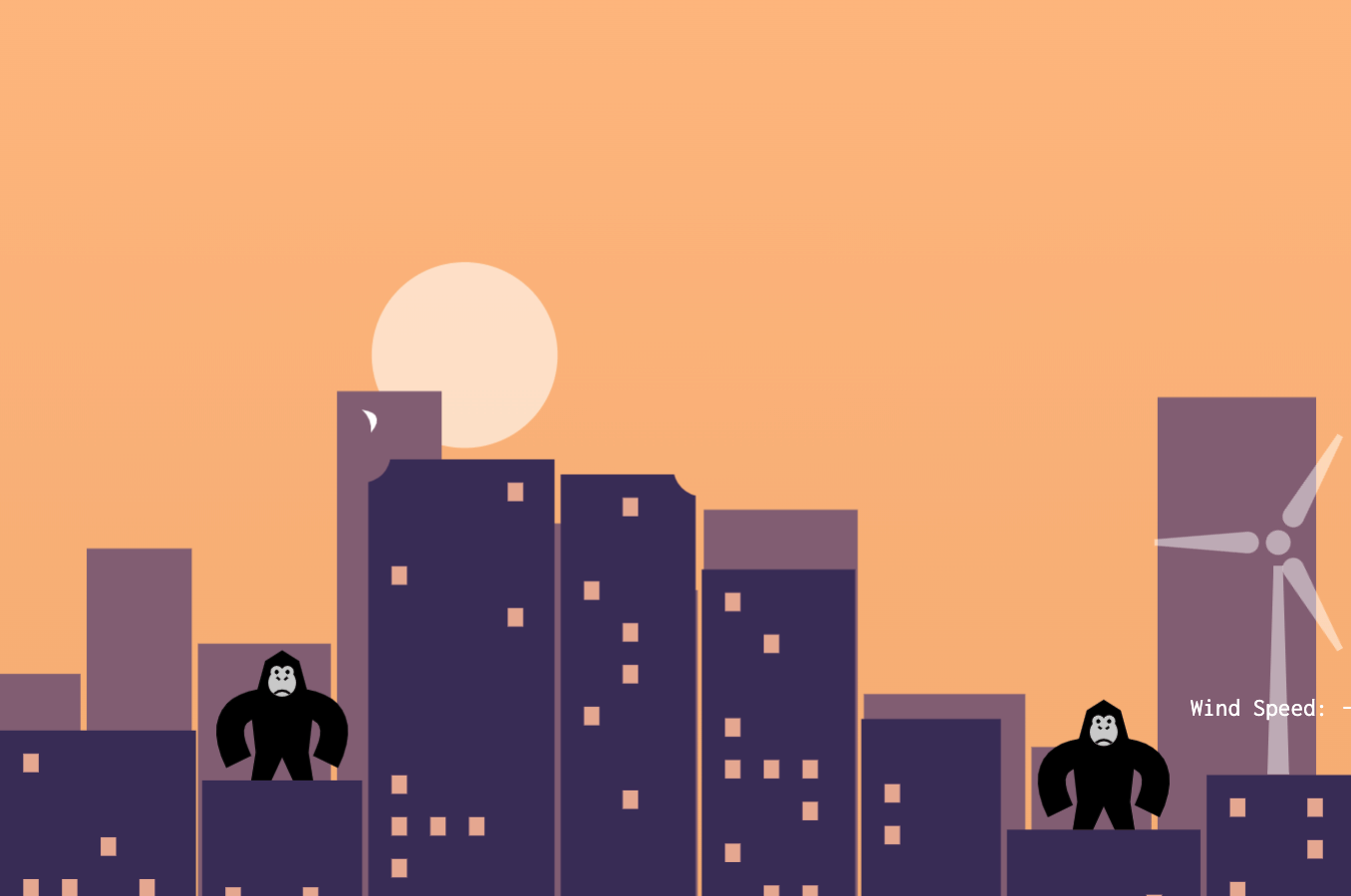 Gorillas - plain JavaScript Game with HTML canvas CodePen