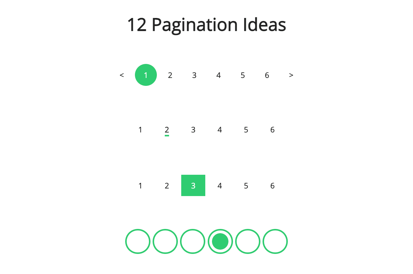 CodePen demo with various elegant pagination designs