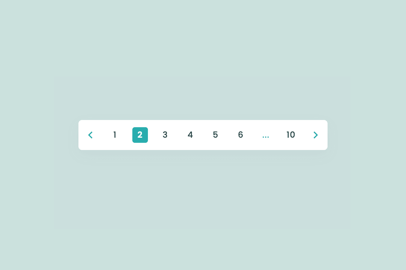 Minimalistic pagination with a green theme and subtle hover effect