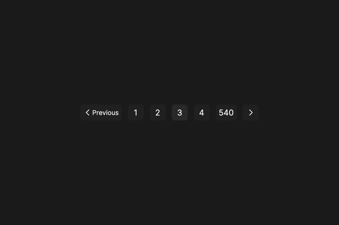 Dark-themed pagination with a subtle hover effect, built with CSS/SCSS
