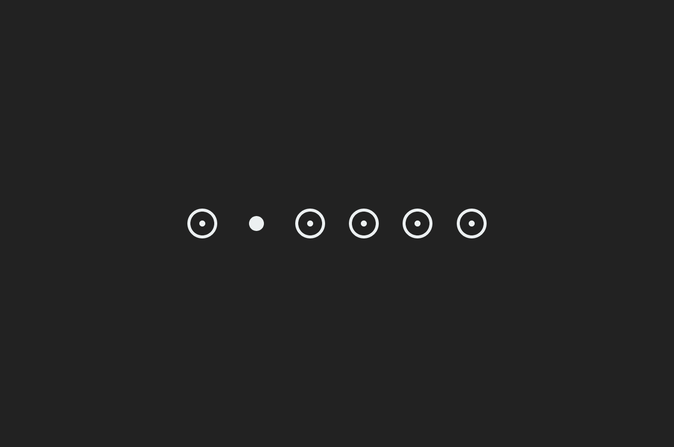 Dark-themed dot pagination with a smooth transition effect