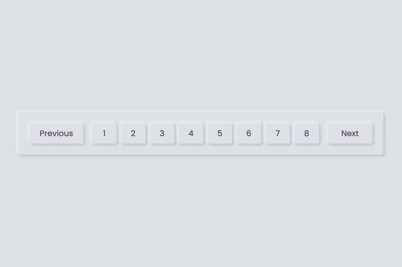 Neumorphism-style pagination with an active click effect
