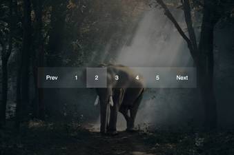 Pagination design using glassmorphism effect