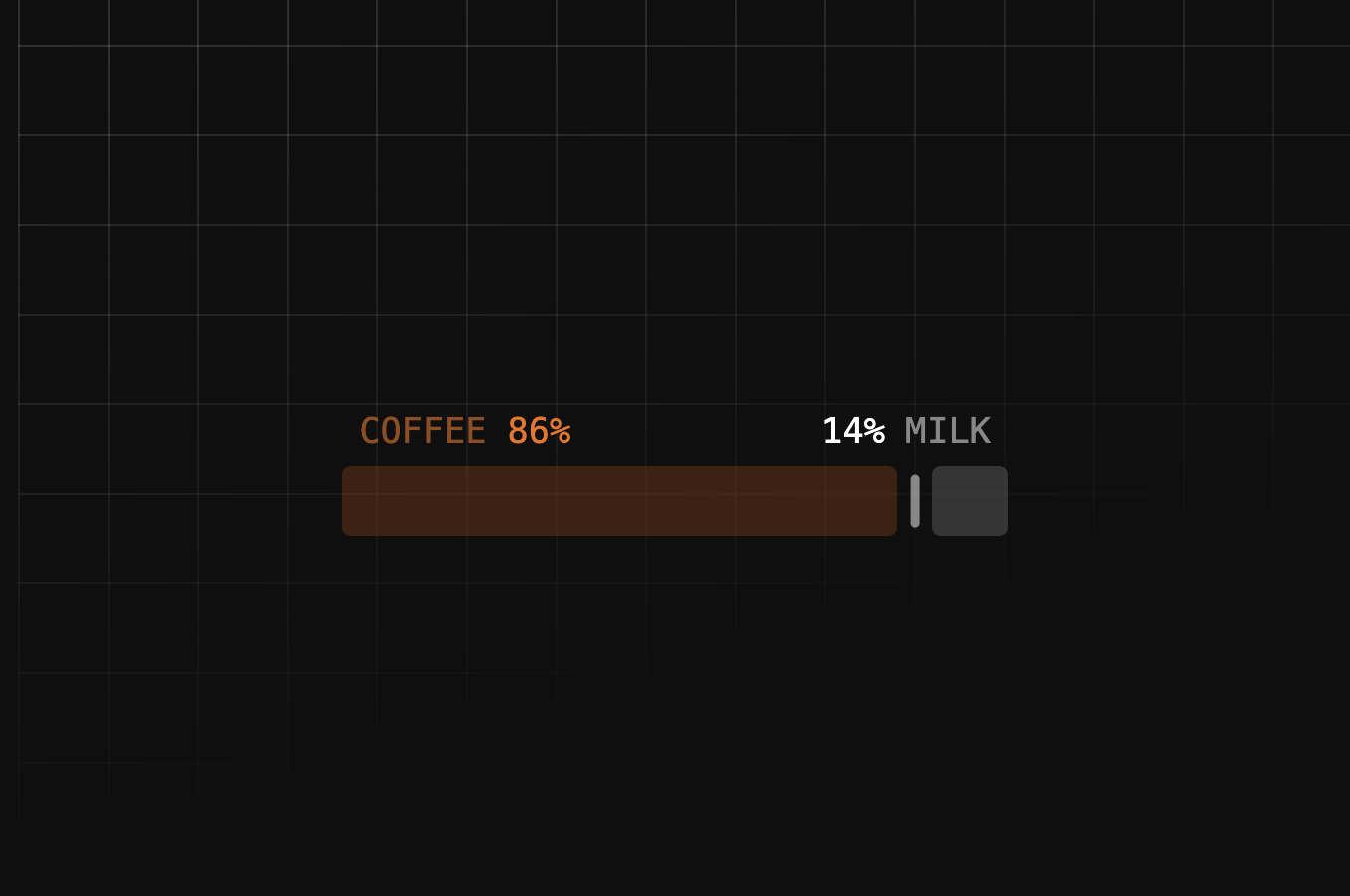 Balance slider with smooth animation for value changes