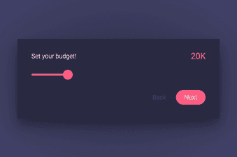 Budget-indicating range slider with elegant design