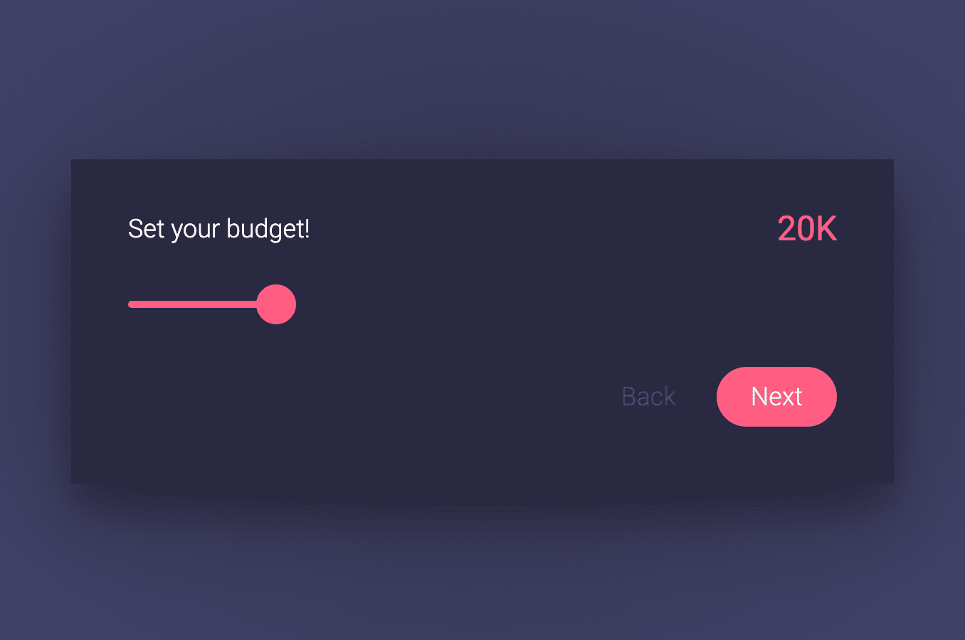 Budget-indicating range slider with elegant design