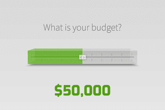 3D range slider for budget indication