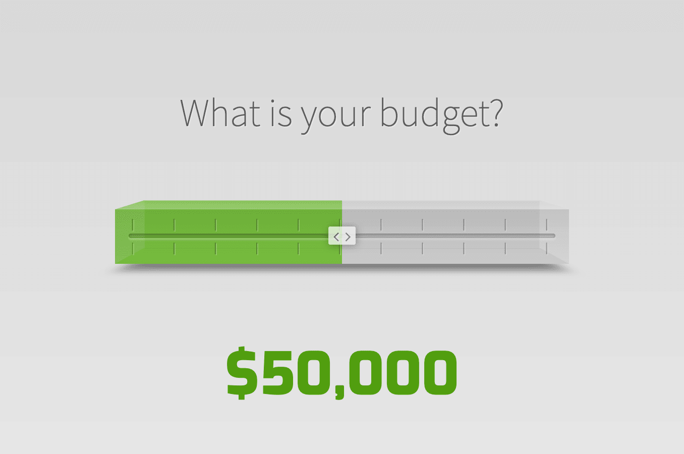 3D range slider for budget indication