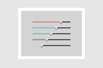 Collection of five color-varied sliders with elegant design
