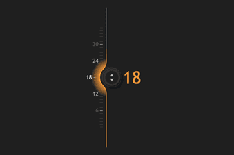 Thermostat range slider changing color with temperature