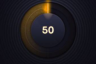 Rounded slider with futuristic animation, minimal JavaScript