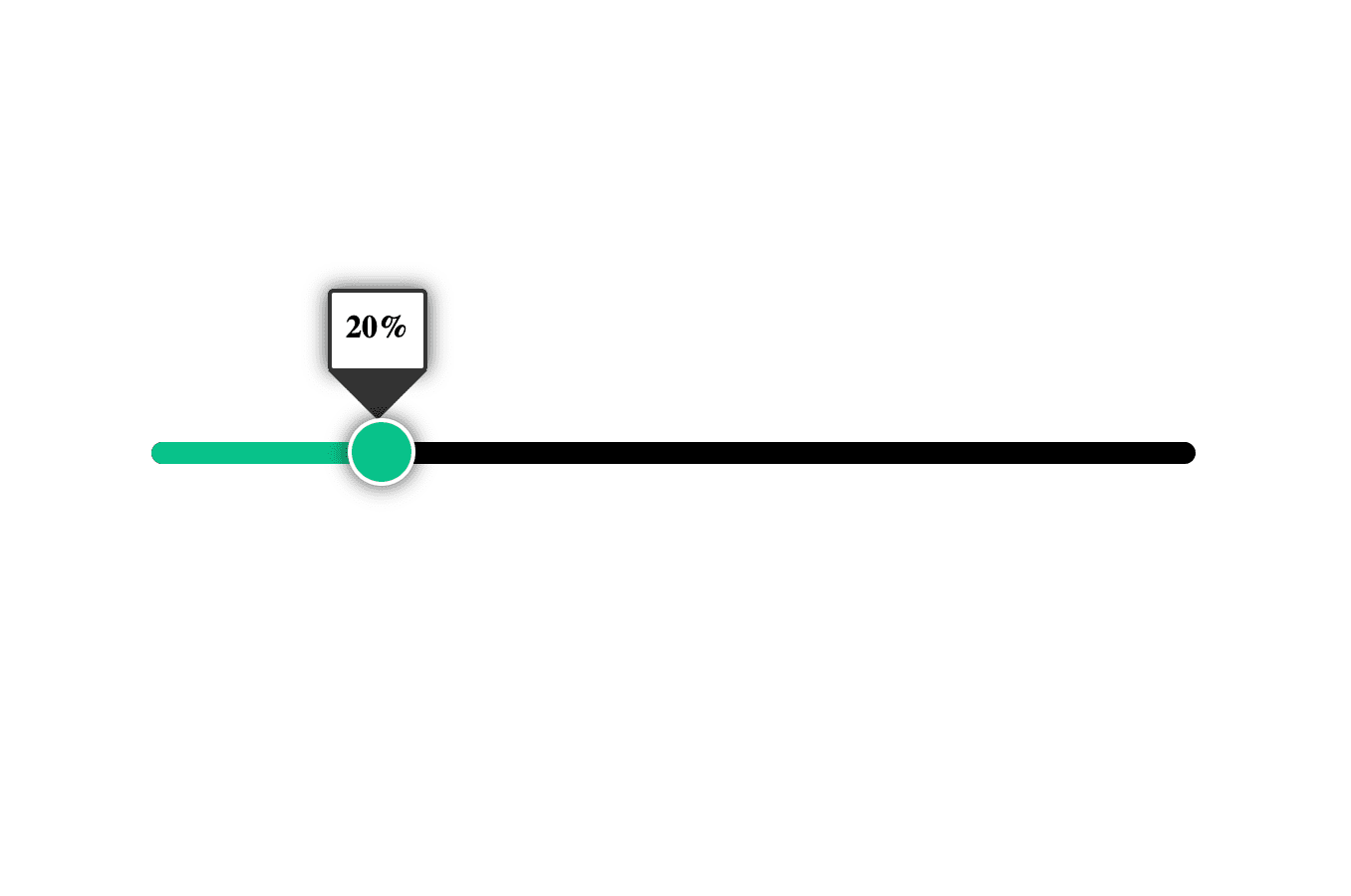 Single range slider with handle value indicator