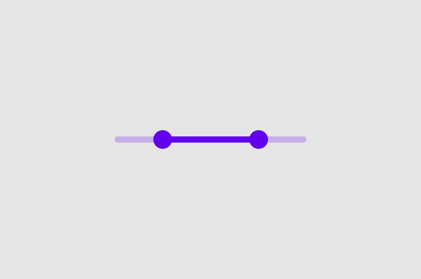 Multi-range slider with animated handle in purple theme