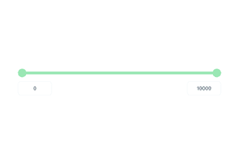 Two-range slider with value indicators, built with Tailwind.css and Alpine.js