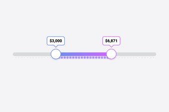 Svelte price range slider with lively bounce animation