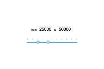 Double range slider with text box value settings