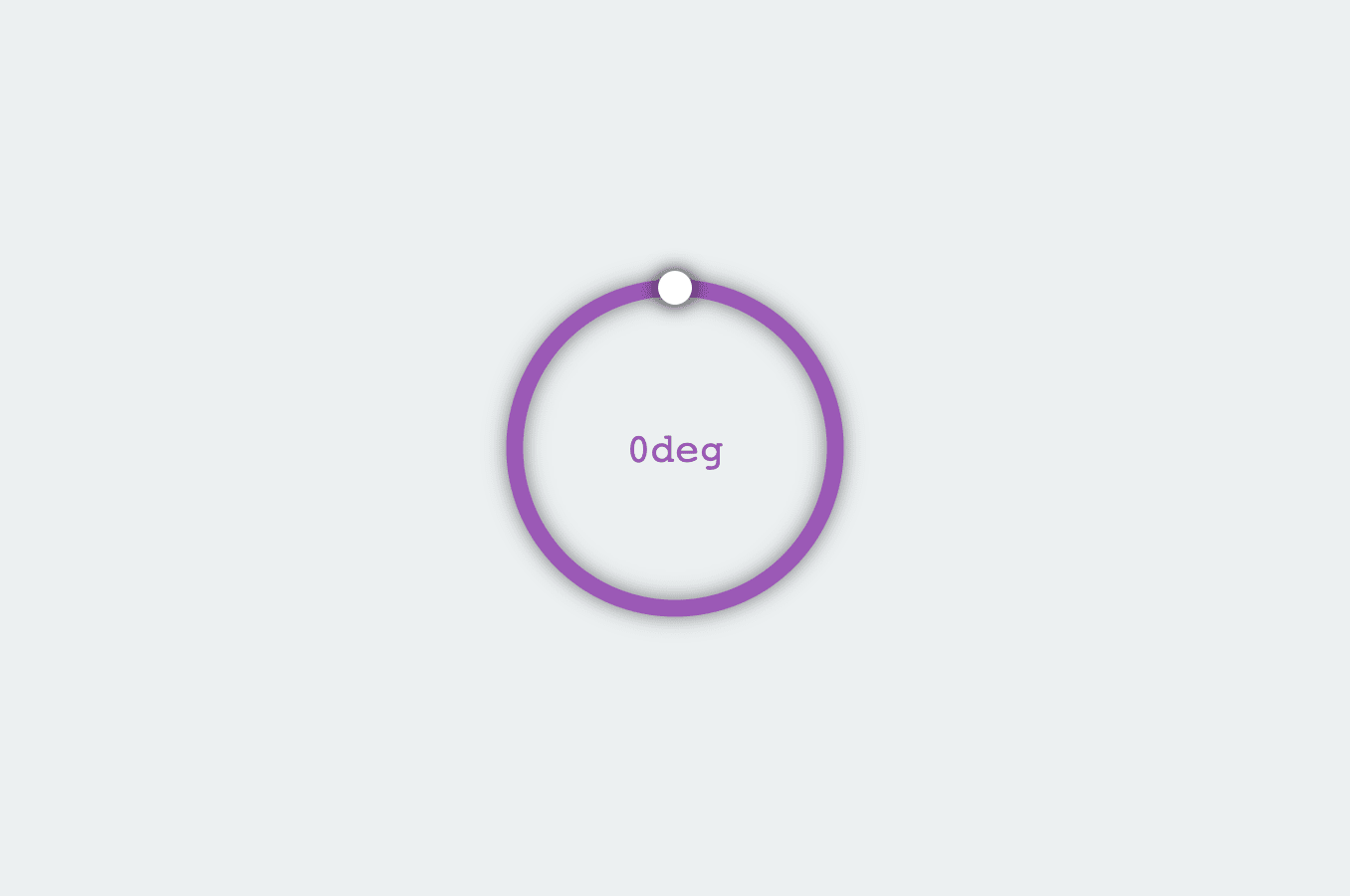 Radial range slider with pink theme and central degree value indicator