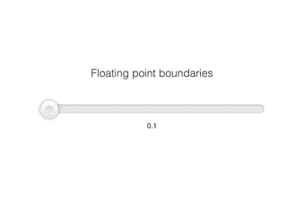 Slider input with decimal values and value indicator