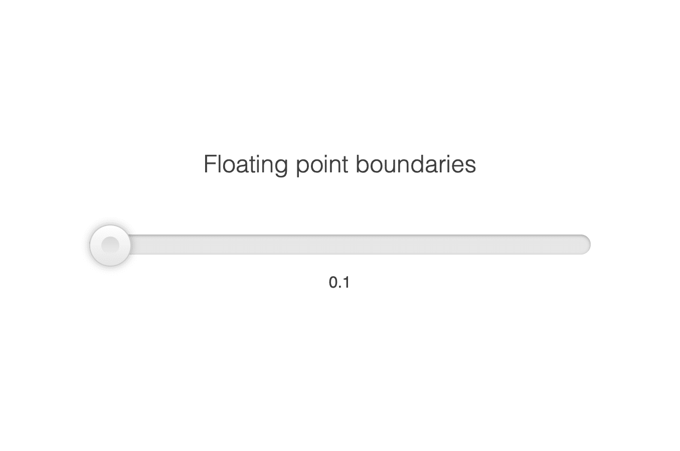 Slider input with decimal values and value indicator