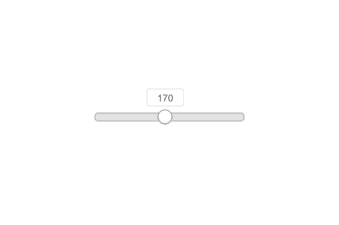 Single-range slider with bubble value indicator