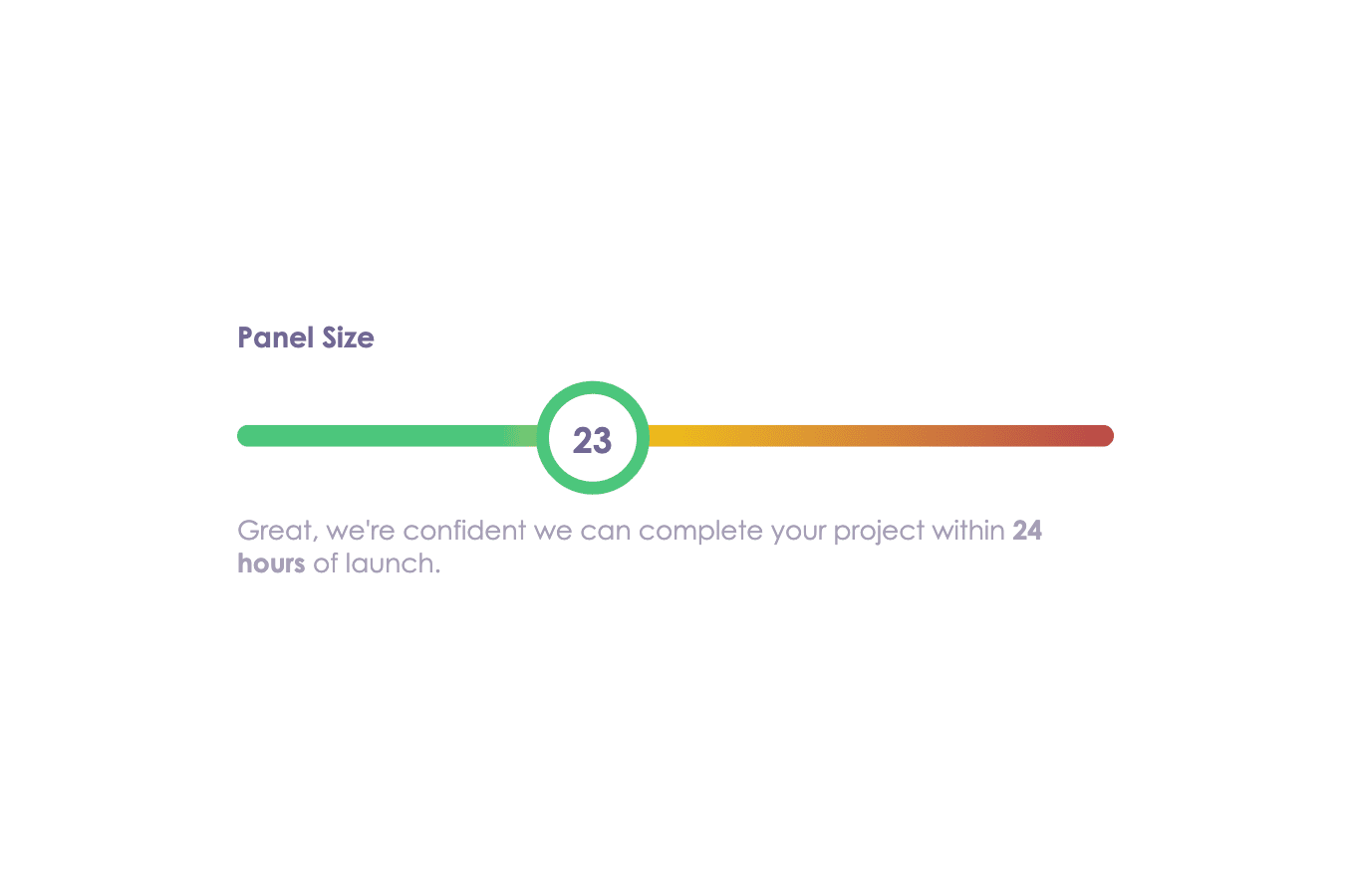 Gradient-colored range slider with a dynamic value display