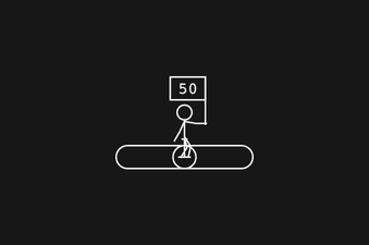 Range slider with unicycle handle and engaging animation